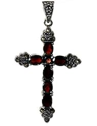 Simply Beautiful 2012- Garnet and Marcasite Cross Pendant