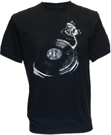 SODAtees Men's Music Vinyl Turntable Mixer LP Record Disc T-Shirt