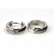Sterling Silver Plain Hoop Earrings - Size: 12mm
