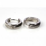 Sterling Silver Plain Hoop Earrings - Size: 12mm