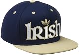 NCAA Men's Flat Brim Snapback Hat - NG43Z (Notre Dame Fighting Irish, Adjustable)-navy
