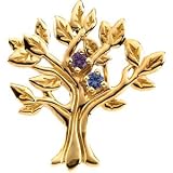 14K Yellow or White Gold Tree-Shaped Mother's Brooch - 2 Stone