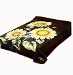 Solaron King Sun Flower Korean Mink Blanket - Black