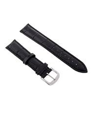 Neewer 20mm Black Genuine Leather Crocodile Pattern Band Watch Strap