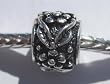 Antique Silver Plated Spacer Bead Fits Pandora Raised Flowers & Leaves (1)