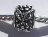Antique Silver Plated Spacer Bead Fits Pandora Raised Flowers & Leaves (1)