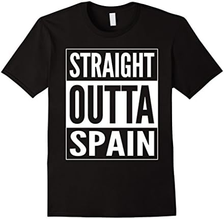 Men's Straight Outta Spain T-Shirt - Rep your country Tee XL Black
