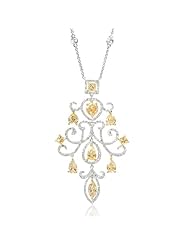 Diamond 18k Two Tone Gold Pendant Necklace