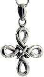 Sterling Silver Celtic Cross Pendant, 1 1/8 in. (28mm) long