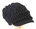 AJP100_BLK Newsboy Jeep knitted hat with short cute trendy visor winter warm for women