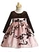 Pink/Brown Holiday Dress with Ribboned Taffeta Skirt 7 - (Child)