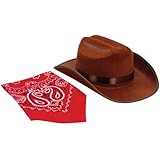 Aeromax Jr. Cowboy Hat with Bandanna, Brown