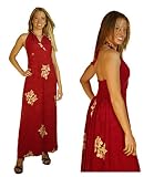 LONG RED HIBISCUS SUMMER DRESS
