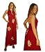 LONG RED HIBISCUS SUMMER DRESS