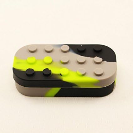 Multi-compartment Silicone Concentrate Container (6+1) Non-stick - Large Lego Slick Jar (6+1) (7 In1) Lime (Lite Green) / Gray / Black