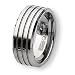 Beveled Edge Grooved Tungsten Carbide Ring (9.0 mm) - Sizes 8-14