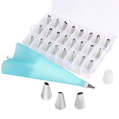 27-piece cake decorating tips kits, olivetech professio…