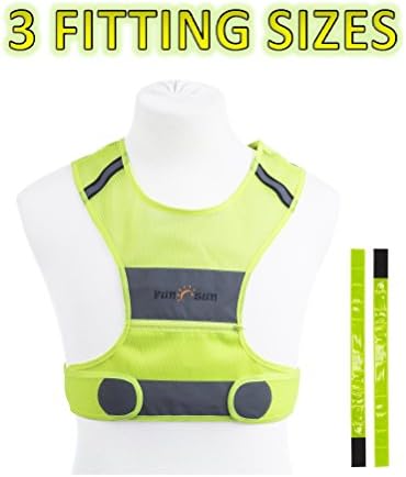 Reflective Running Vest (Unisex, Women, Men, Kids) with Pocket and Two Safety Reflective Bands, Gear for Jogging, Biking, Walking, Hiking (Small)
