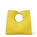 Hoxis Vintage Minimalist Style Soft Pu Leather Handbag Clutch Small Tote (Yellow)