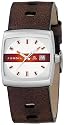 Fossil JR8252 Gents Brown Leather Strap Watch with White Analog Dial and Date Function
