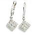Diamond Earrings 1.14k G.V.V.S. Brilliant Diamonds Clustered on 18k White Gold Dangled ( Lever Back ) Earrings