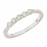 0.23ct Channel Set Diamond Wedding Anniversary Band Ring 14K White Gold (SI Clarity, G Color)