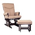 Barrington Premium Rocker/Ottoman Collection - Espresso Finish with Coffee Micro Fiber