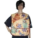 Lätzchen für Erwachsene, Folie/Textil mit Krümelfach, Druckknöpfe - Lätzchen Esschürze Erwachsenenlatz Latz Erwachsene