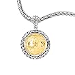 925 Silver & Hammered 14k Yellow Gold Vermeil Pendant