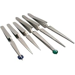 6 Cross Locking Tweezers Jewelers Hobby Craft Tools