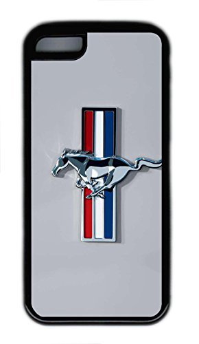 iPhone 5C Case, iPhone 5C Cases - Scratch Resistant Soft Protective Case for iPhone 5C Ford Mustang Car Logo 7 Slim Fit Black Rubber Case Bumper for iPhone 5C