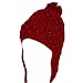 RED KNOBBY KNIT TASSELED TIBETAN STYLE WINTER CAP HAT