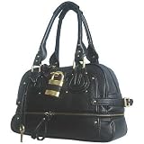 Black Paddington Padlock Designer Style Handbag Shoulder Bag FREEPOST