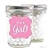 Andaz Press Fancy Frame Square Girl Baby Shower Tags, It's A Girl!, Solid Pink, 24-Pack, for Presents, Favors, Boxes, and Treat Bags