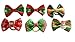 PET SHOW Christmas Pet Dog Hair Bows W/Rubber Bands Xmas Cat Puppy Grooming Accessories One Layer Pack of 20
