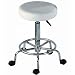 Multi-purpose White Hydraulic Adjustable Rolling Stool w/ Foot Rest for Massage Tables, Examination Tables, Office, Medical and Home Use