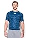 Under Armour Men's HeatGear Armour Printed Short Sleeve Compression Shirt, Squadron (438)/Fuel Green, Large