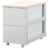 アイリスオーヤマ ◆深型 幅40cm×奥行75cm◆ウッドトップチェスト HGL-392DB(2段) ホワイト/ナチュラル