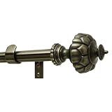 Levolor Rodeo Rod Set, Antique Brass, 1-Inch Diameter, 66 to 120-Inch Width