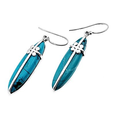 Childrens Toyshop  Jewelry : Sterling Silver Turquoise Earrings - Size: 33mm
