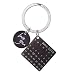 Personalised Custom Engraved Calendar Date Engraved Message Stainless Steel Keyring & Keychain Memorial Keepsake Anniversary Gift (Black)