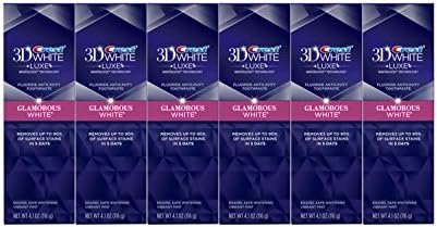 Crest 3d White Luxe Glamorous White Toothpaste, Vibrant Mint, 4.1 Ounce, (Pack of 6)