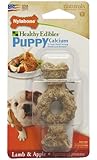 Nylabone Long Lasting Petit Lamb and Apple Flavored Ring Bone Puppy Dog Treats