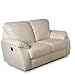 Milano Bonded Leather Dual Reclining Loveseat in Ivory