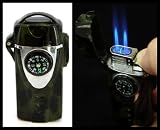 Tactical Army Camouflage Double Torch Lighter w/ Compass