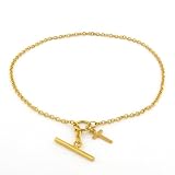 14K 10 Initial 'T' Rolo Anklet