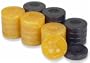 Mother of Pearl Design Backgammon Chips in Black & Yellow 1.5"