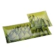 Green Glass Plate Set with Artichoke Design