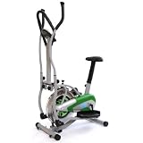 Gym Master 2 in 1 Exercise Bike and Cross Trainer - Green and White.