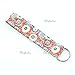 Floral Print Wristlet Fabric Lanyard Key Chain for Key fob, ID Badge Holder. Key, Purse, USB (Red)